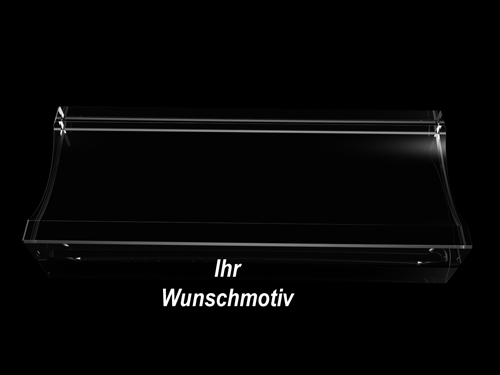 Stiftschale 200 x 20 x 80 mm Stiftschale aus Glas für individuelle Gravuren, Glasinnengravuren mit dem eigenen Motiv, Wappen, Logo oder Schriftzug