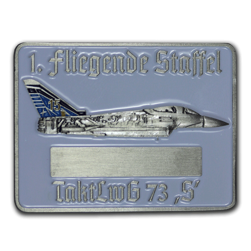 Coin, Münze für die Luftwaffe der Bundeswehr in Form einer Spielkarte, mit eigenem Wappen, Logo oder Motiv individuell geprägt, von der W. Schwemmlein GmbH aus Bayreuth