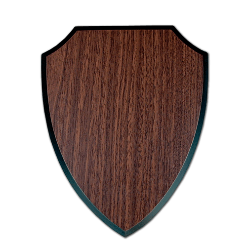 Plakette im Nussbaum-Look für Metallwappen, Gusswappen, Aluminiumwappen oder Kunststoffwappen
