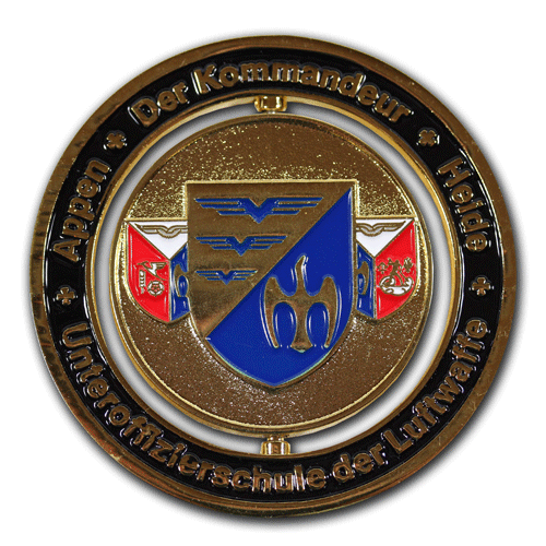 Münze, Coin für die Lufwaffe der Bundewehr geprägt mit dem eigenen Motiv, Wappen oder Logo von der W. Schwemmlein GmbH