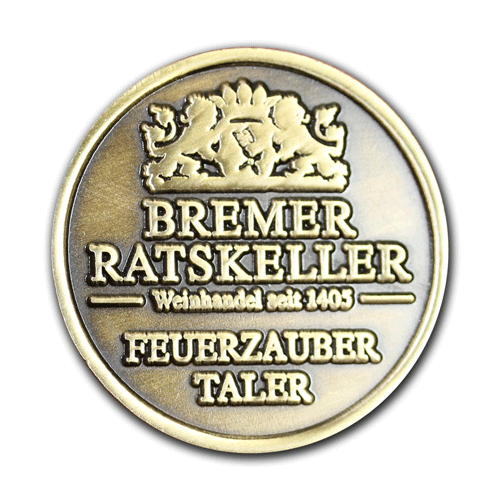 Taler, Pfandmünzen, Medaillen, Münzen, Coins für Städe, Gemeinden, Vereine, Firmen oder Privat mit eigenem Motiv, Wappen oder Logo, gefertigt von der W. Schwemmlein GmbH aus Bayreuth in Gold, Silber, Bronze, Kupfer oder Messing.