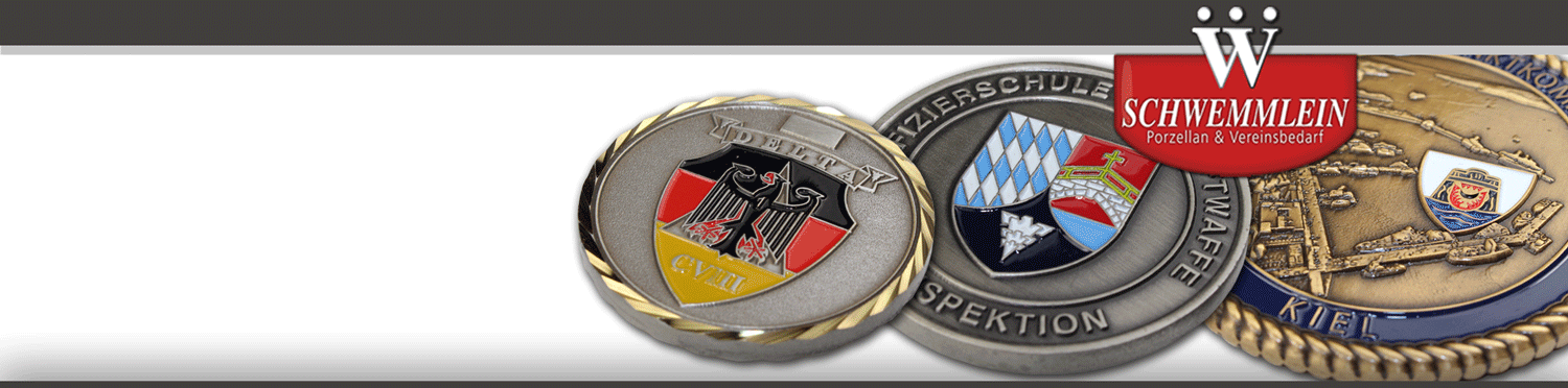 Hochwertig geprägte Münzen, Coins, Callenge Coins für Bundeswehr, Polizei, Firmen, Vereine