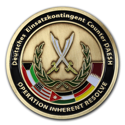 Challenge Coin, Münze geprägt in 2D + 3D, metallische Prägung mit eigenem Motiv