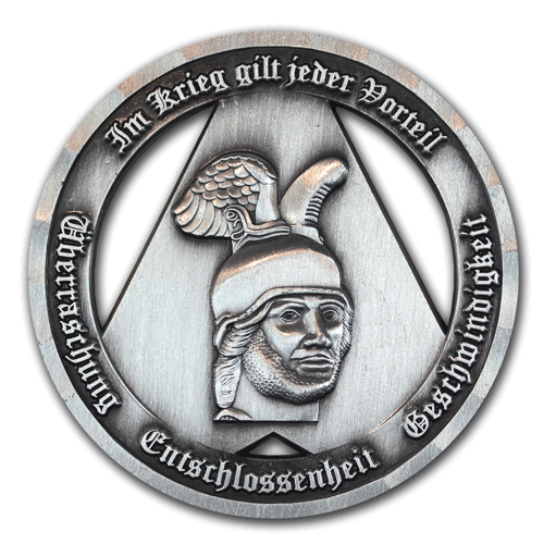 Medaillen, Münzen, Coins, Challenge-Coins, Commander’s Coins für das Heer der Bundeswehr mit eigenem Motiv, Wappen oder Logo gefertigt, von der W. Schwemmlein GmbH aus Bayreuth in Gold, Silber, Bronze, Kupfer oder Messing.