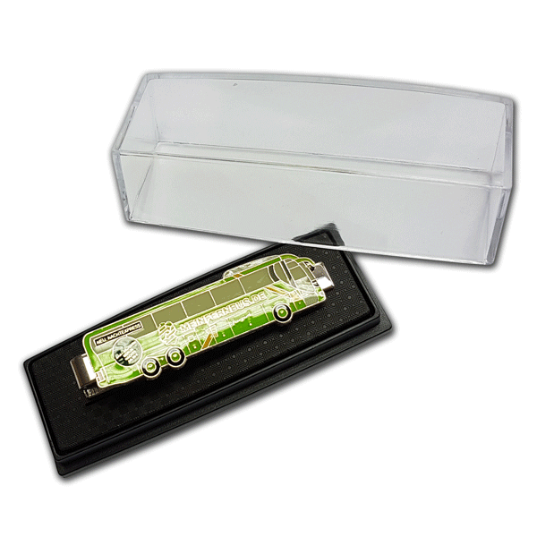 Etuis für Krawattenklammern, Krawattenhalter, Krawattenschieber oder Krawattenklemmen in Kunststoff mit transparenten Deckel oder hochwertige Samtetuis in verschiedenen Farben für repräsentative Ehrungen.