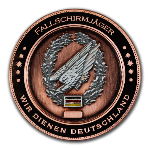 Challenge Coin, Münze geprägt in 2D, metallische Prägung mit eigenem Motiv