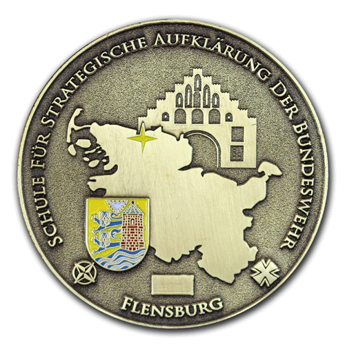Medaillen, Münzen, Coins, Challenge-Coins, Commander’s Coins für das Heer der Bundeswehr mit eigenem Motiv, Wappen oder Logo gefertigt, von der W. Schwemmlein GmbH aus Bayreuth in Gold, Silber, Bronze, Kupfer oder Messing.