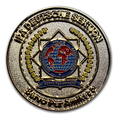 Hochwertig geprägte Münzen mit dem eigenen Motiv oder Wappen für die Polizei von der W. Schwemmlein GmbH