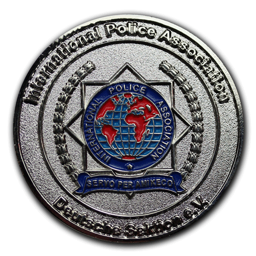 Der Lieferant für geprägte Medaillen, Münzen, Coins und Challenge-Coins für die Polizei, die W. Schwemmlein GmbH fertigt in allen möglichen Ausführungen, in 2D, 3D, farbig, Diamantschliff, Sandstrahltechnik