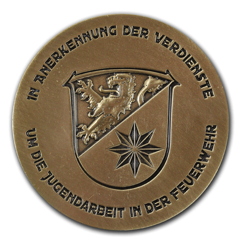 Medaillen, Münzen, Coins für Vereine, Firmen oder Privat mit eigenem Motiv, Wappen oder Logo, gefertigt von der W. Schwemmlein GmbH aus Bayreuth in Gold, Silber oder Bronze.