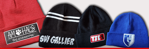 Weitere Infos zu Mützen... Mützen, Wintermützen bestickt, bedruckt oder gestrickt mit eigenem Wappen, Motiv oder Logo