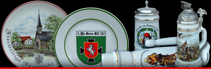 Weitere Infos über Porzellanveredelung... Herstellung von Bierkrügen, Wandteller, Weizenbecher, Werbetassen mit eigenem Wappen, Motiv oder Logo