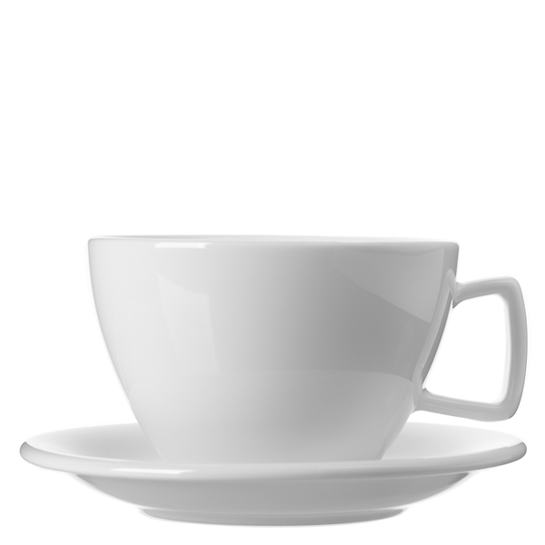 Café au Lait (Obertasse & Untertasse) Café au Lait bedruckt mit dem eigenen Motiv, Wappen oder Logo von der Schwemmlein GmbH aus Bayreuth