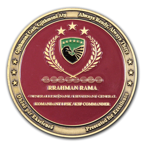 Münzen, Coins, Callenge-Coins, Commander’s Coin für den Auslandseinsatz der Bundeswehr, mit eigenem Motiv, Wappen oder Logo, gefertigt von der W. Schwemmlein GmbH aus Bayreuth in Gold, Silber oder Bronze.