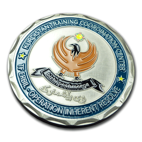 Münze, Coin, Challenge-Coin geprägt mit Diamantschliff