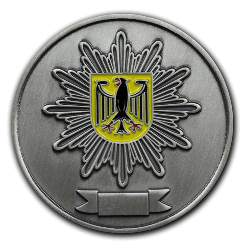 Münzen und Coins für die Bundespolizei gefertigt mit dem eigenen Wappen oder Motiv von der W. Schwemmlein GmbH