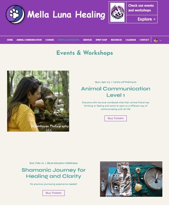 farmer girl web design portfolio mella luna healing