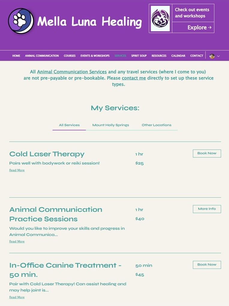 farmer girl web design portfolio mella luna healing