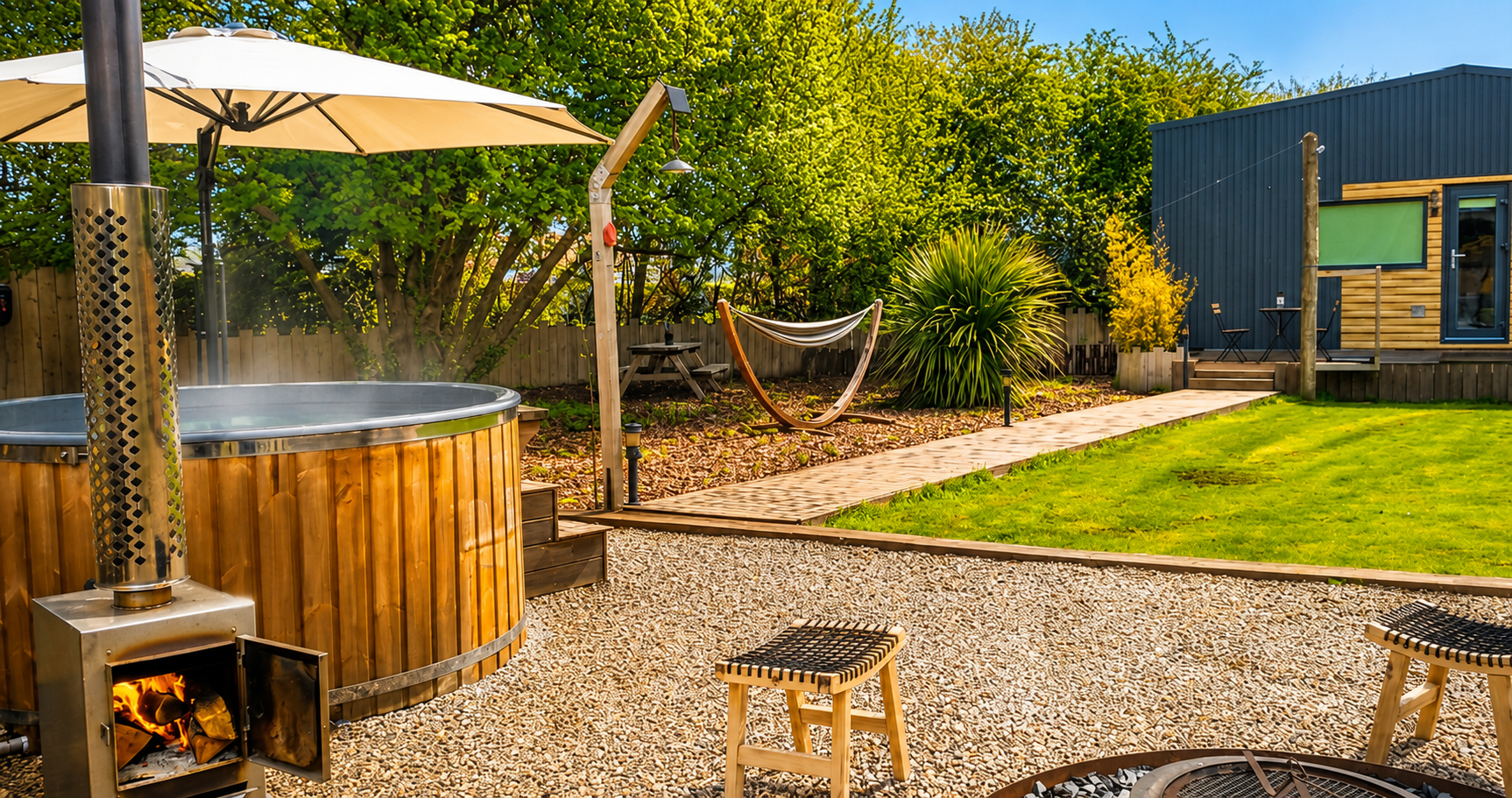 Notre tiny house et son bain nordique